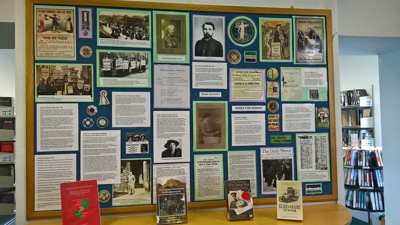 Windermere Library suffragette display
