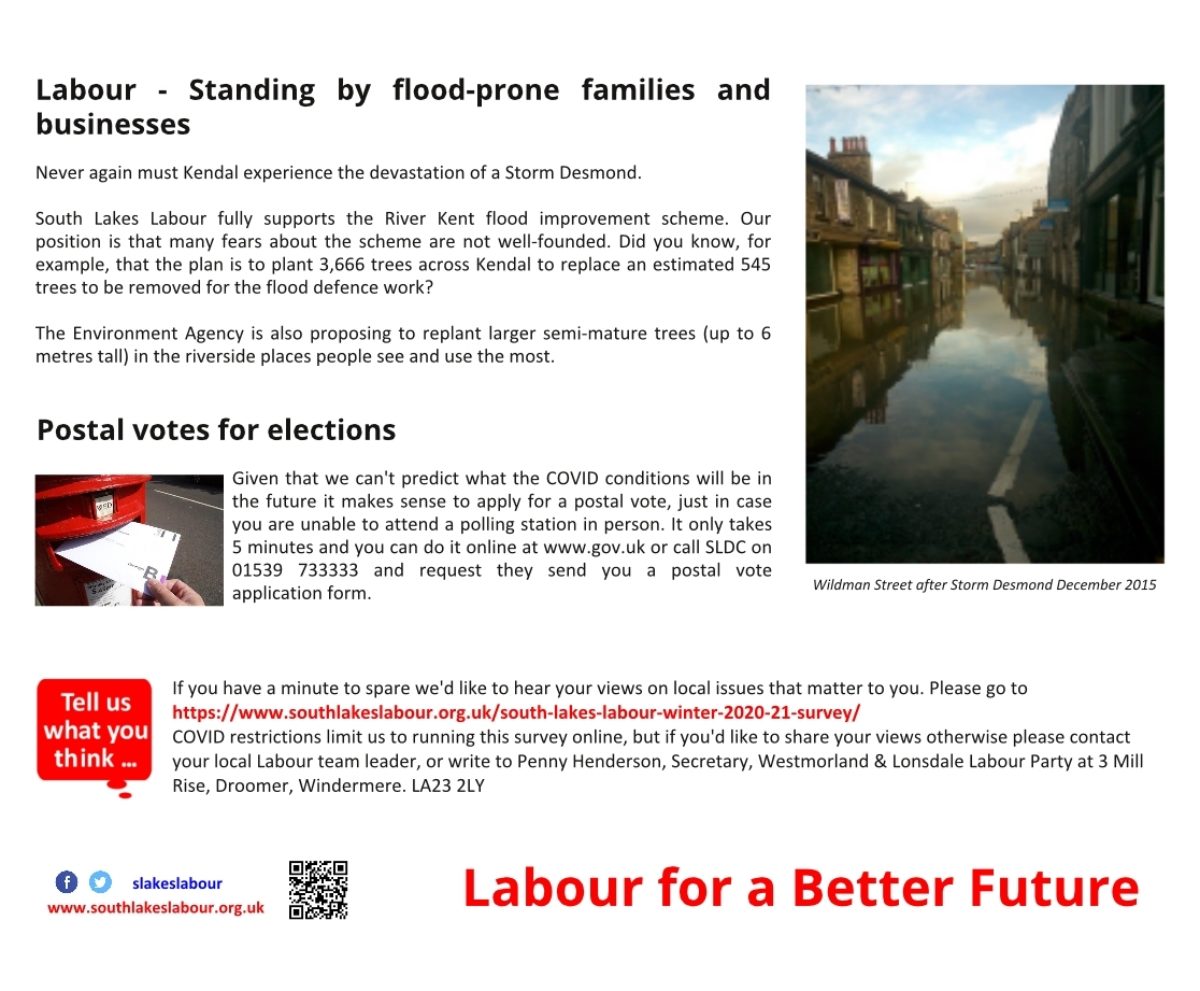 South Lakes Labour Jan 2021 leaflet page 2