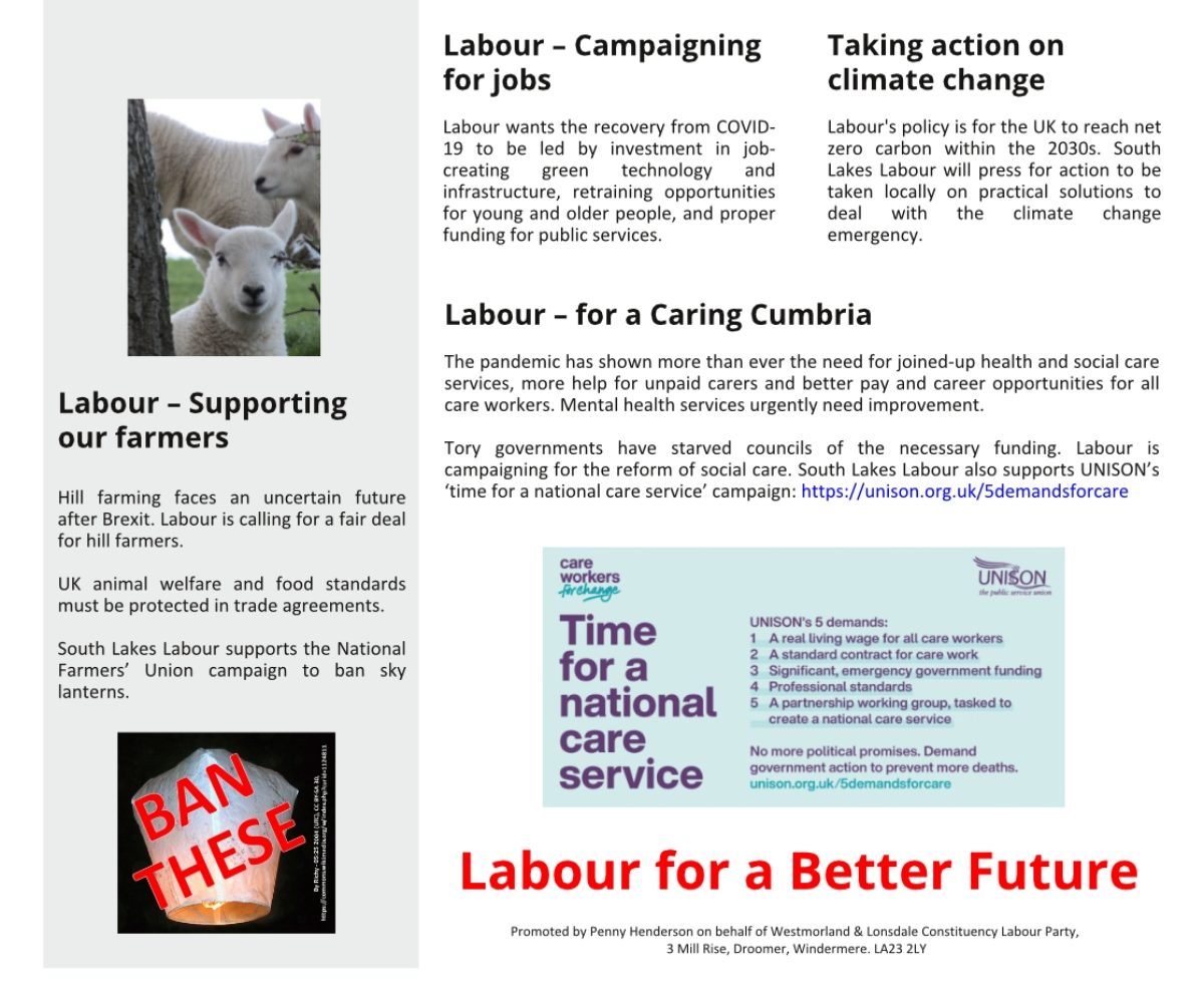 South Lakes Labour Jan 2021 leaflet page 4